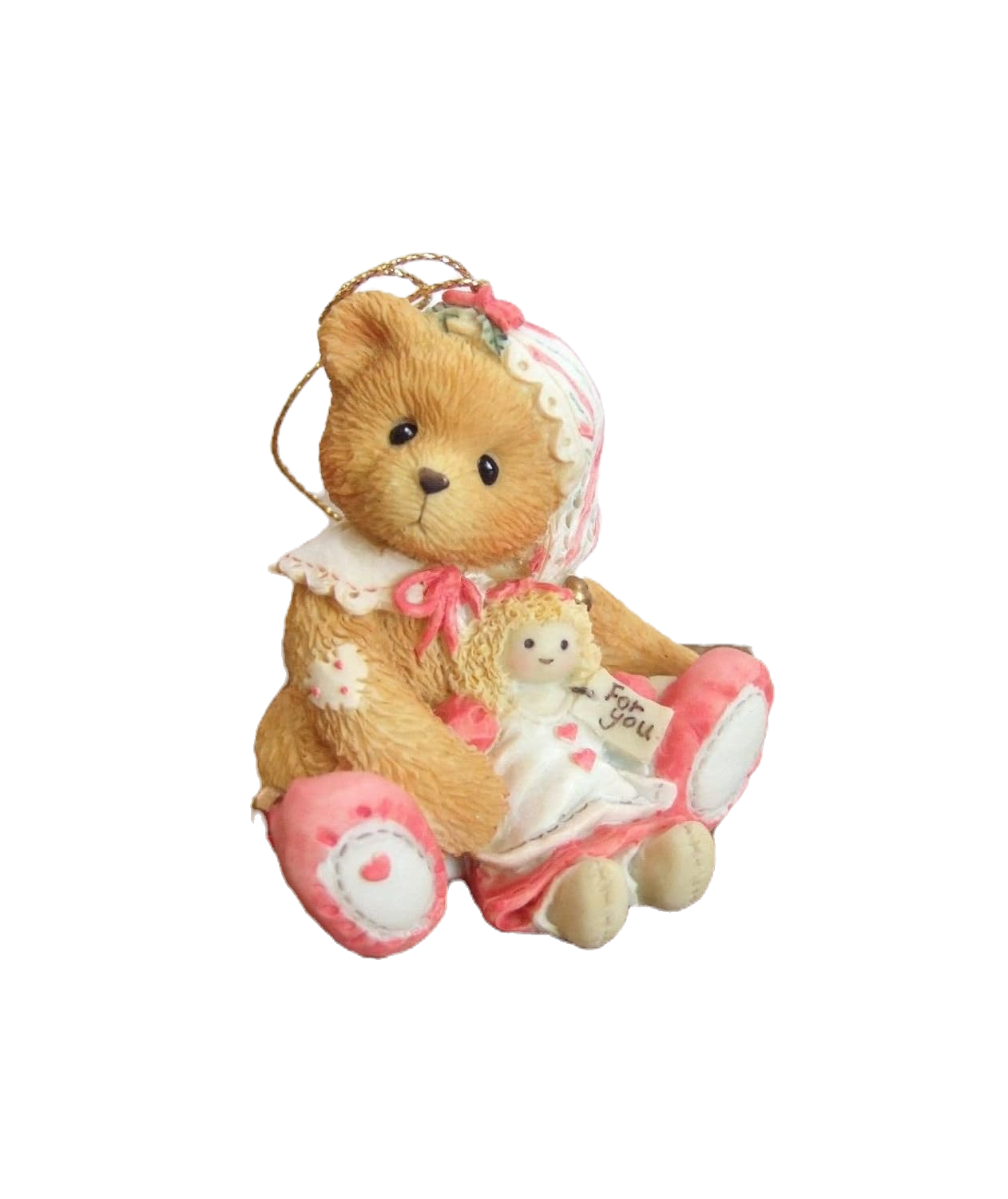Cherished Teddies Oranment Girl Elf with Doll Hanging Ornament 625434. image 2