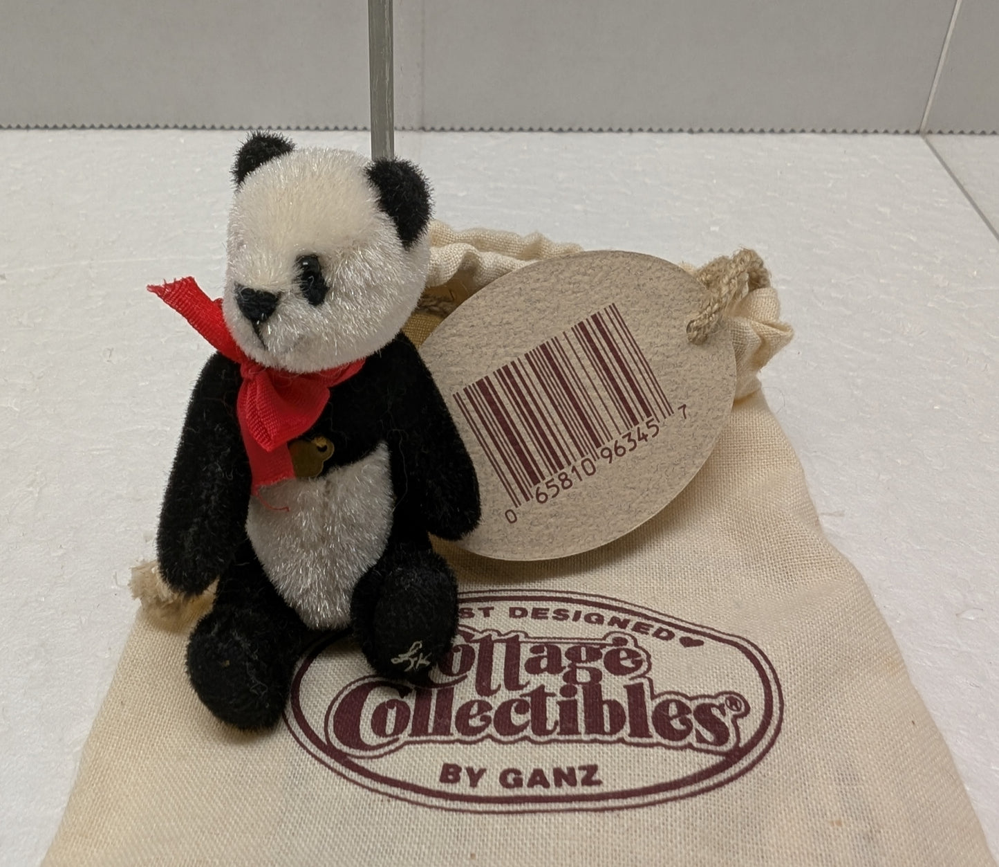 Ganz Cottage Miniatures Mandy Panda 3" CC7213 Red Ribbon and heart image 2
