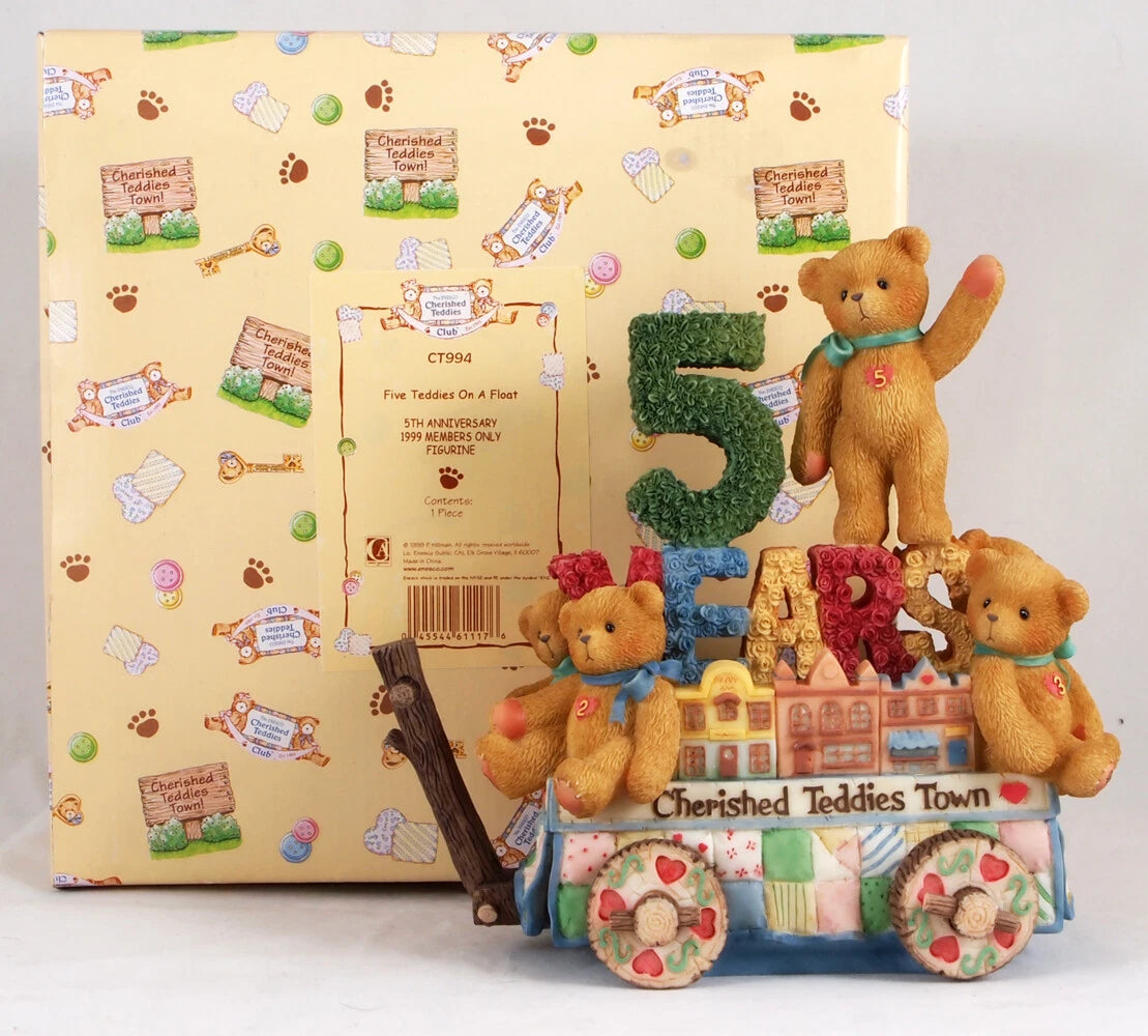 Cherished Teddies Five Teddies On a Float 5th Anniversary image 2