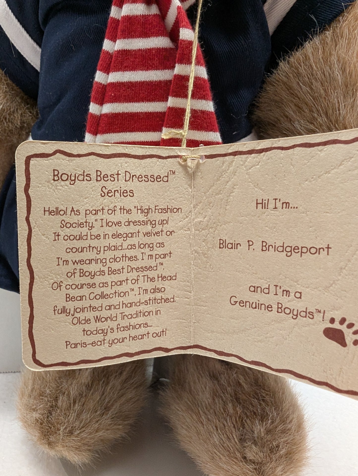 Boyds Bear Plush Blaire B Bridgeport 15" w/ Sailor Dress #904380 image 1