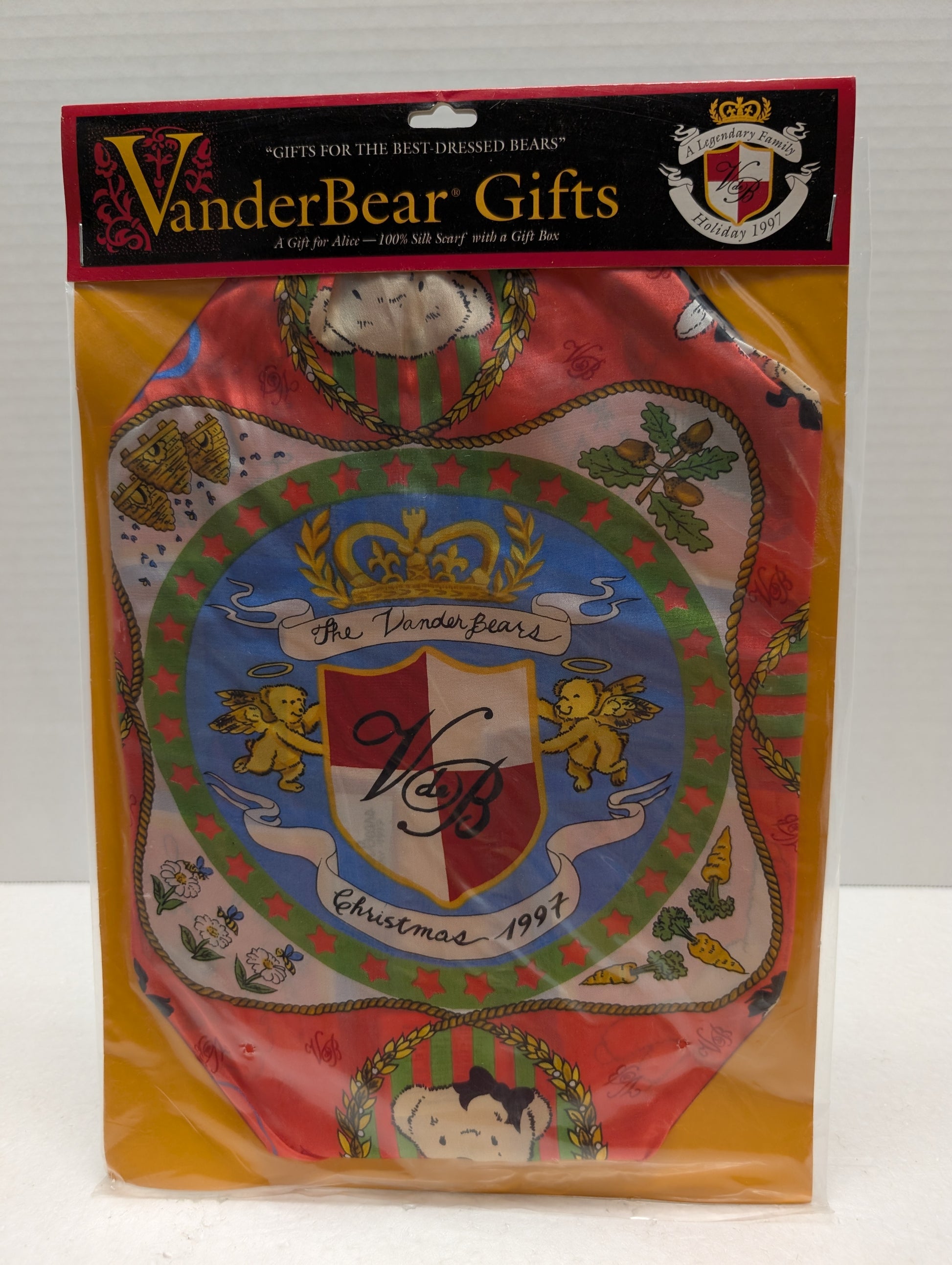 North American VanderBear Gifts Alice100%  Silk Scarf 5245 image 0