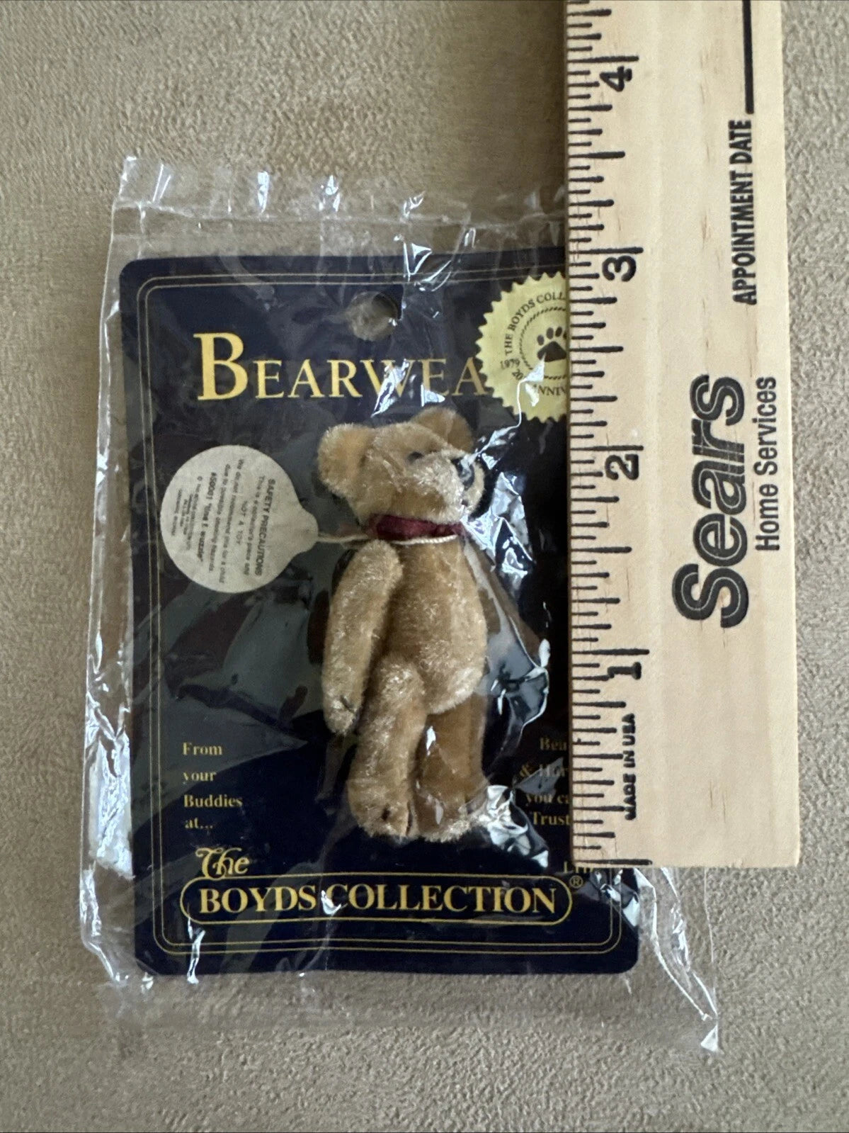 Boyds Pin Bearwear Tina F. WUZZIE Tan Fabric Pin  50001. image 4