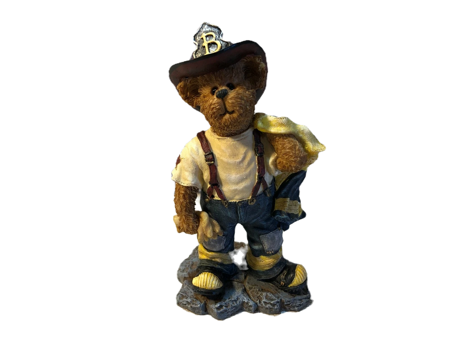 Boyds Bear Resin Russ Q McBearsley Unsung Hero 2277948 Fireman image 0