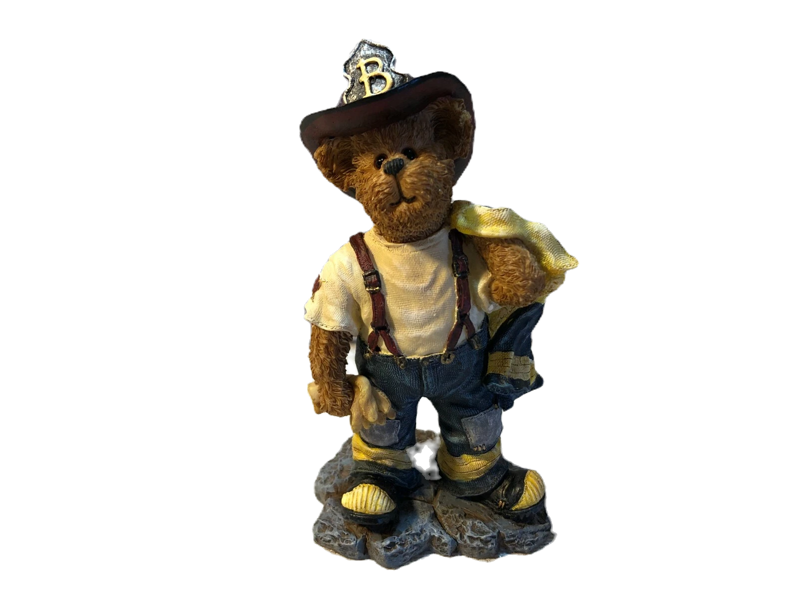 Boyds Bear Resin Russ Q McBearsley Unsung Hero 2277948 Fireman image 0