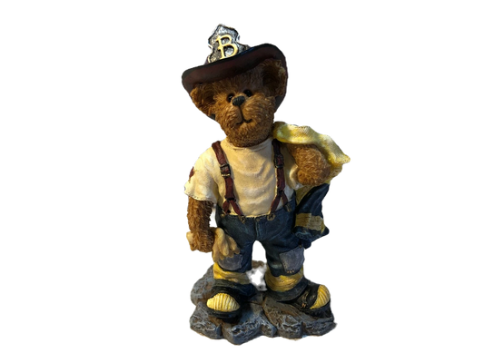 Boyds Bear Resin Russ Q McBearsley Unsung Hero 2277948 Fireman image 0