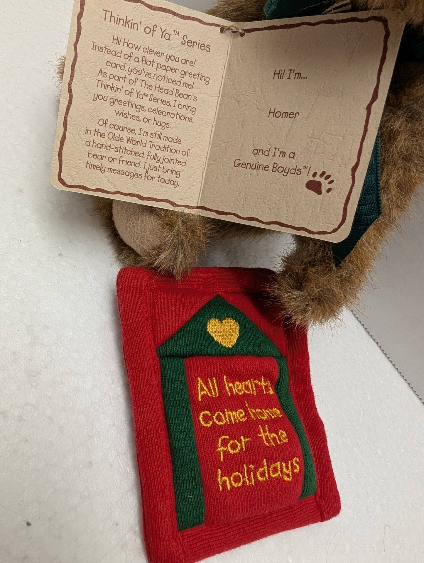 Boyds Bear Plush Homer 7.5"  jointed with quilt 904363 image 2