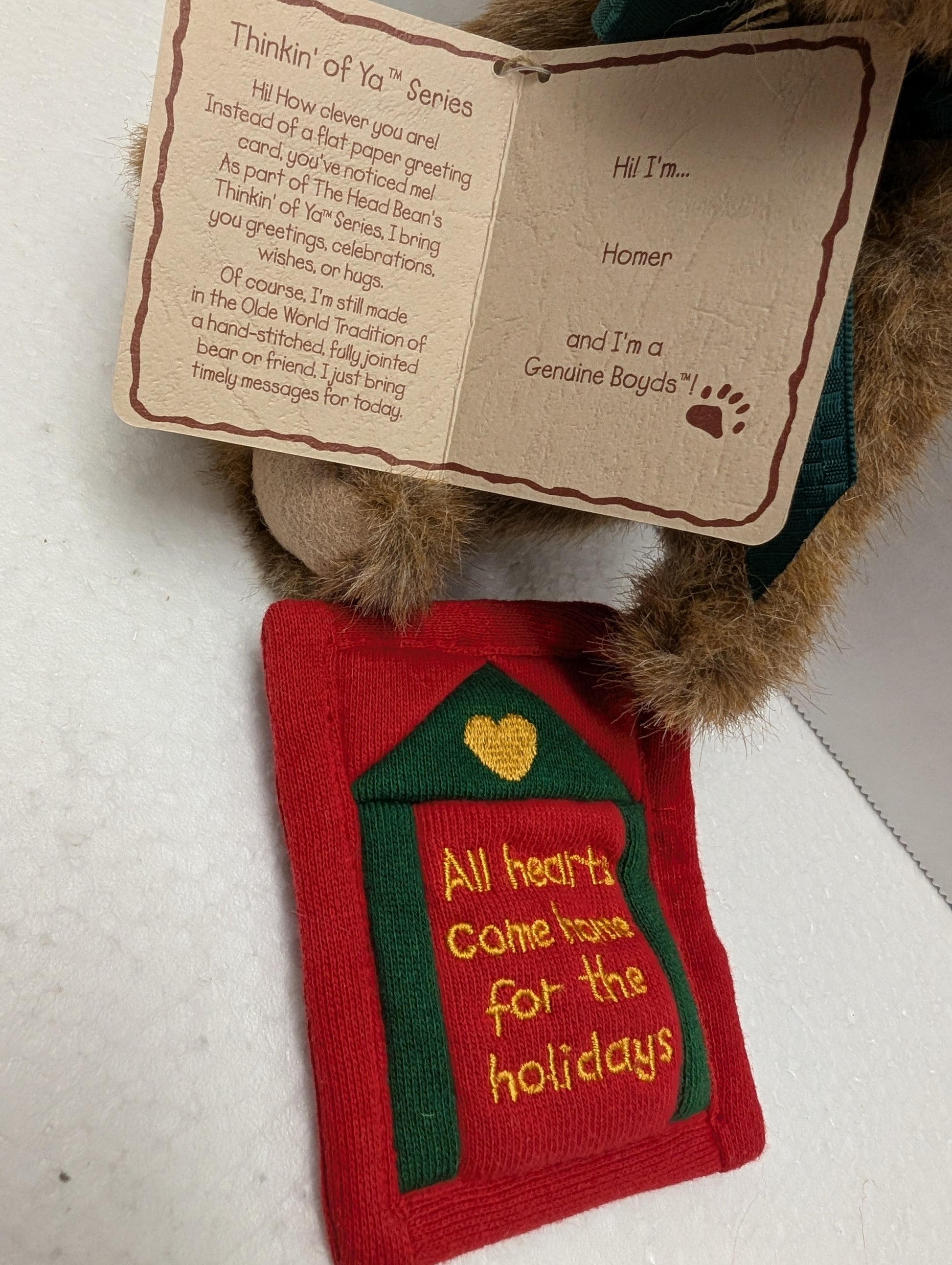 Boyds Bear Plush Homer 7.5"  jointed with quilt 904363 image 2