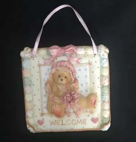 Cherished Teddies Quilt block ornament "Welcome" 627372 image 0