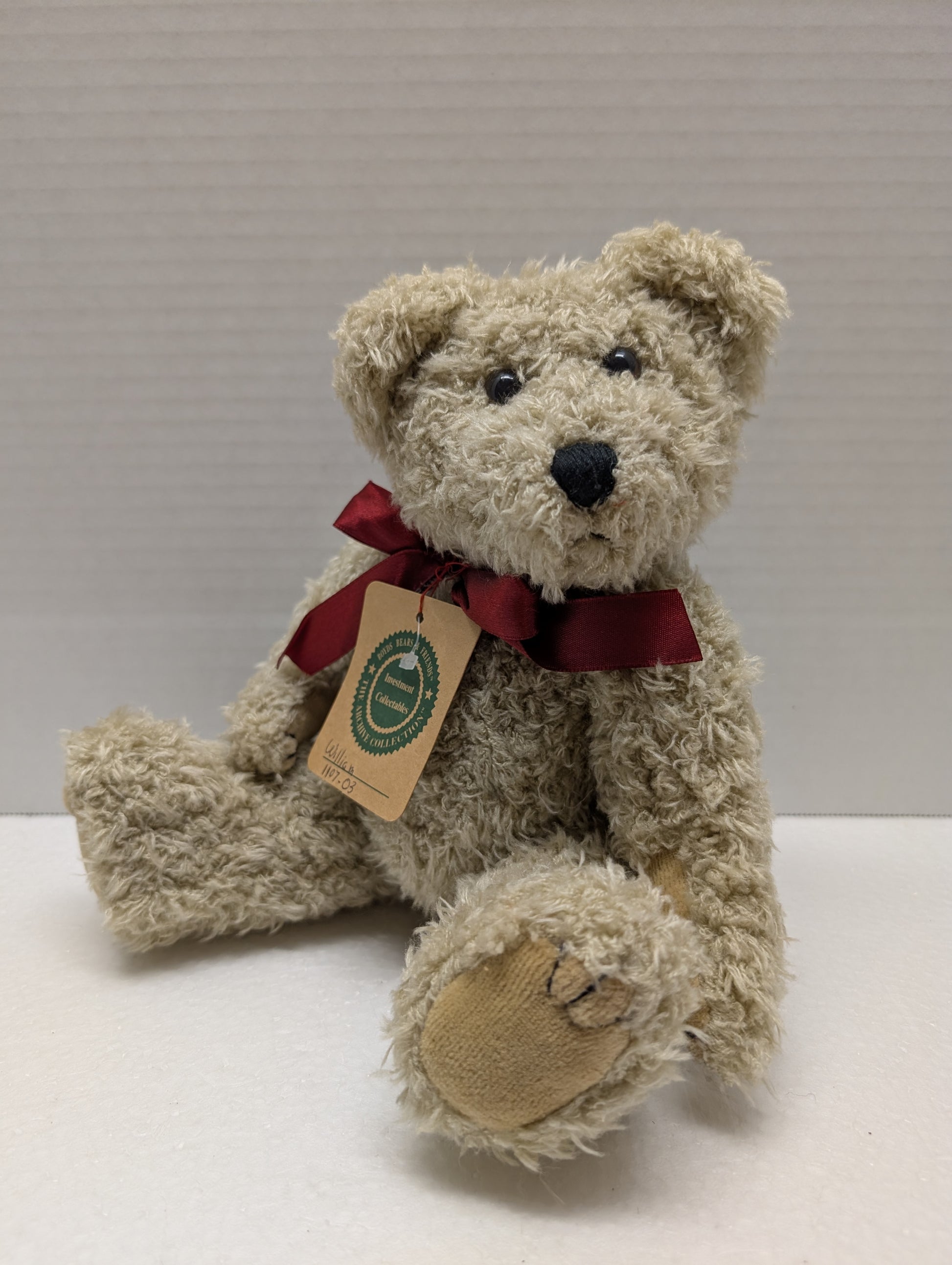 Boyds Bear Plush William P Beige cheneille 1998  1107-03 image 0