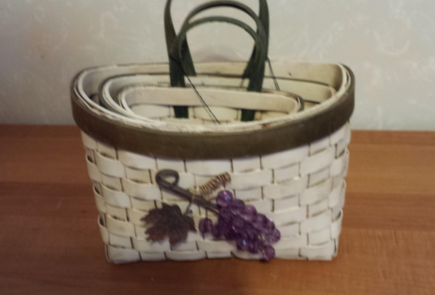 Boyds Accesories Chardnay Grape Harvest Baskets #65192 Set of 3 image 3