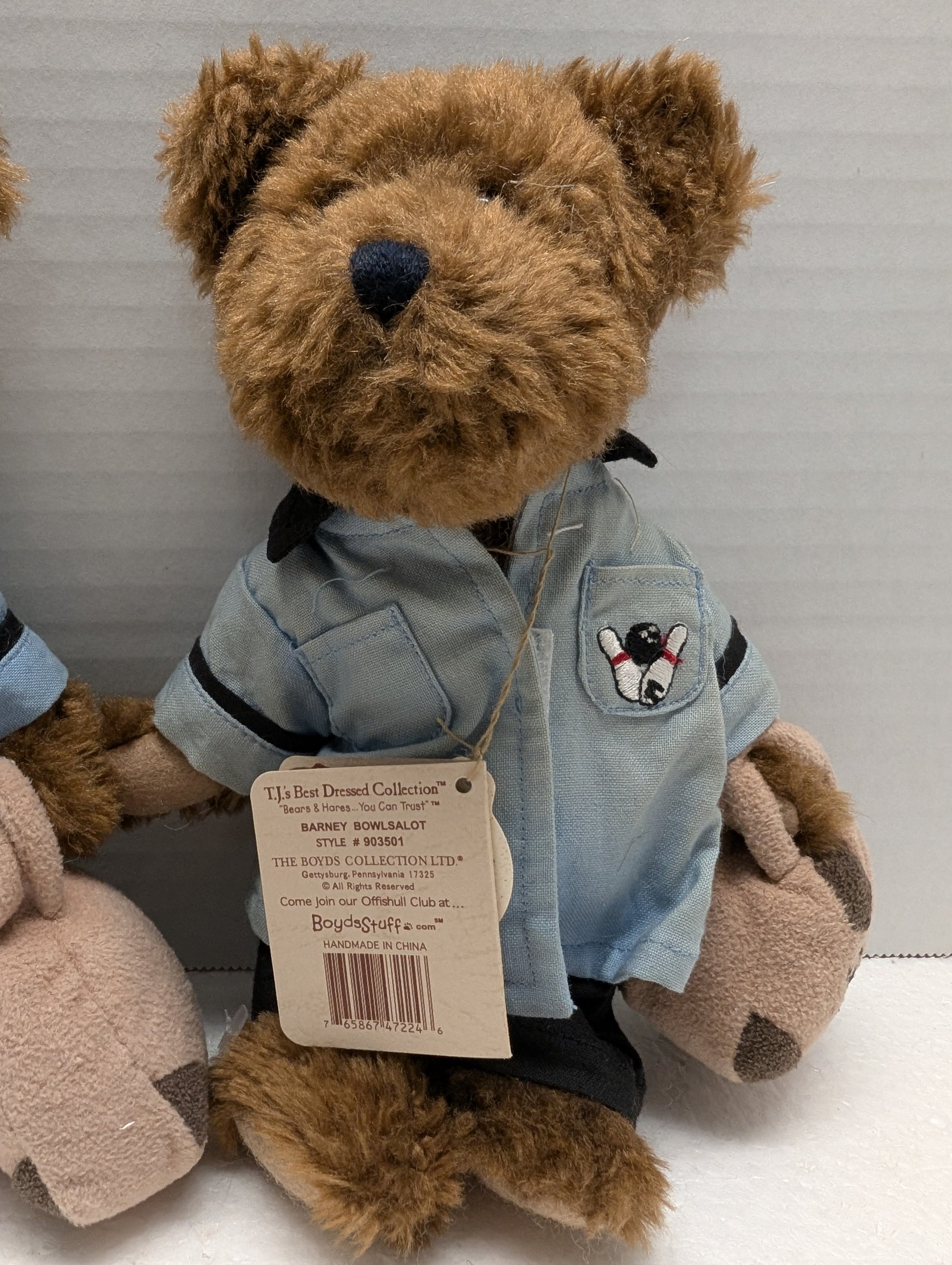Boyds Bear Plush  Barney Bowlsalot  Bowler with bag  903501 image 5