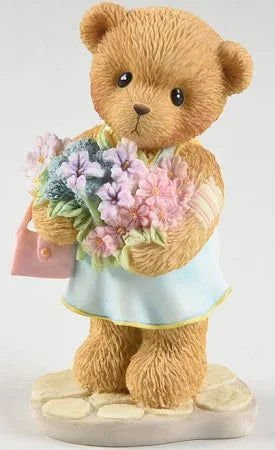 Cherished Teddies Robyn 2006 Club Kit Resin, Teddy Bear Wishing Jar Flowers image 0
