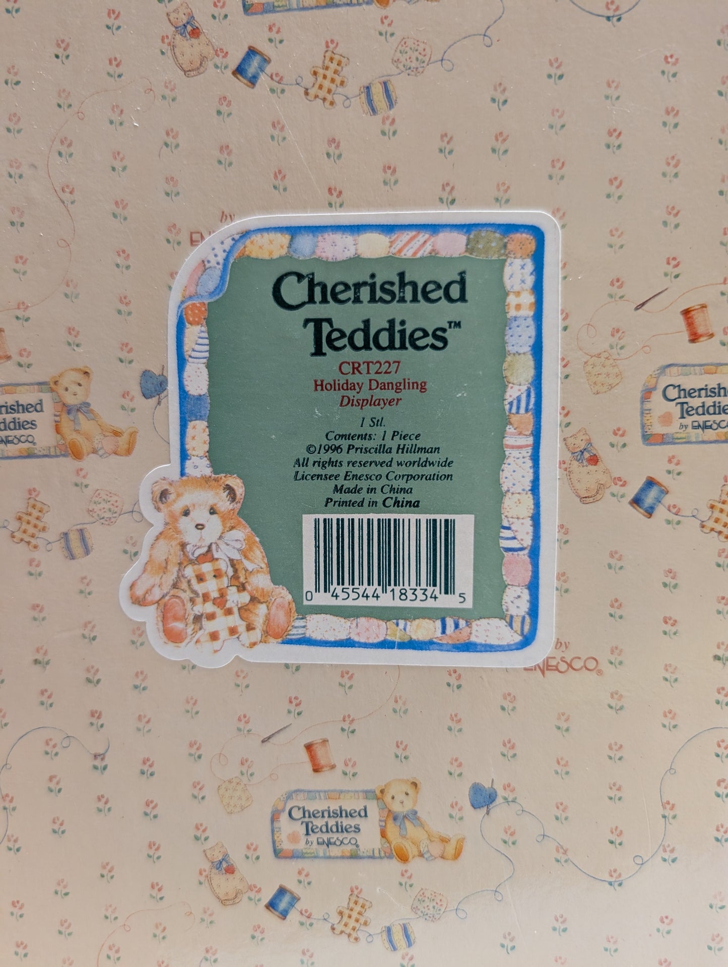 Cherished Teddies Holiday Dangling Displayer 1996 CRT227 image 1