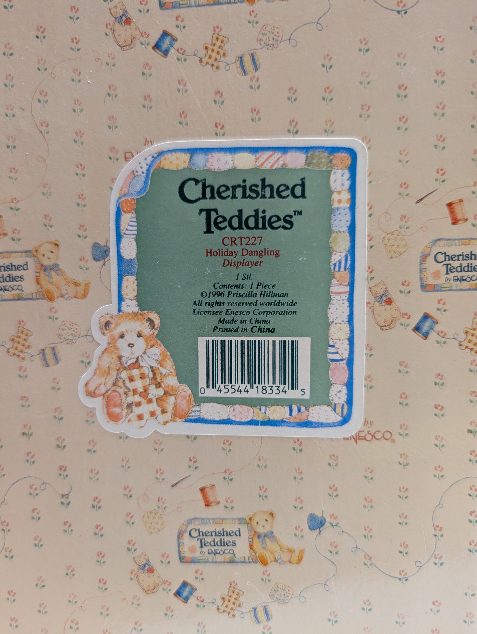 Cherished Teddies Holiday Dangling Displayer 1996 CRT227 image 1
