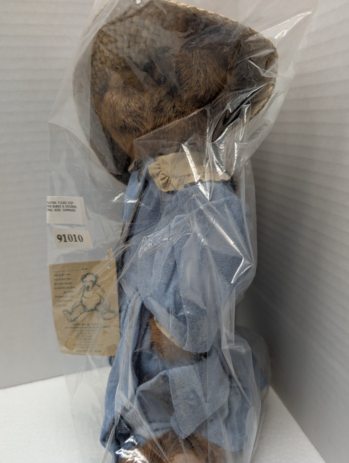 Boyds Bear Plush  Augusta 14" w Straw  Hat  91010 image 9