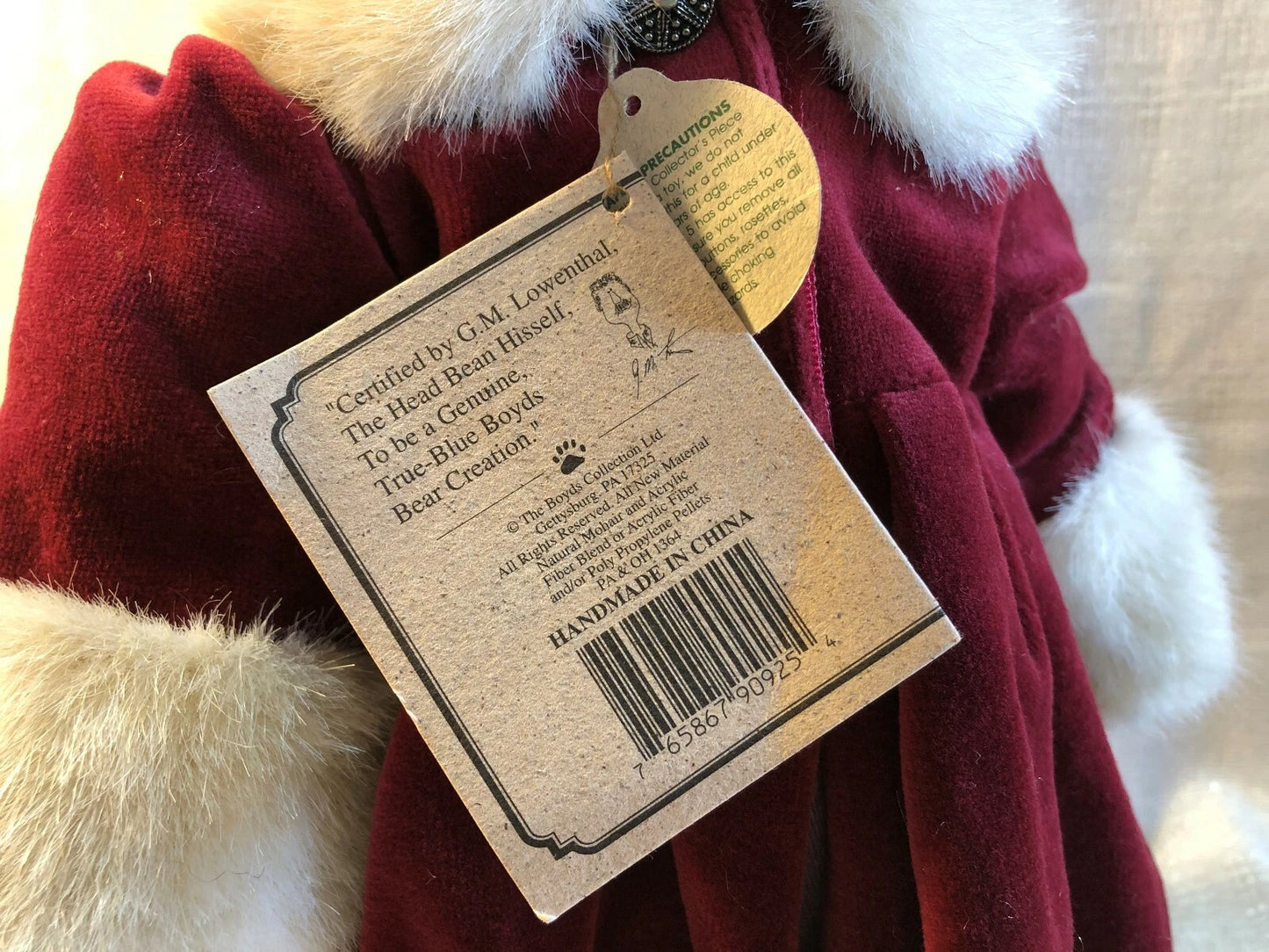 Boyds Mohair Tasha B Frostbeary 14" 900205  w. stocking and little bear image 13