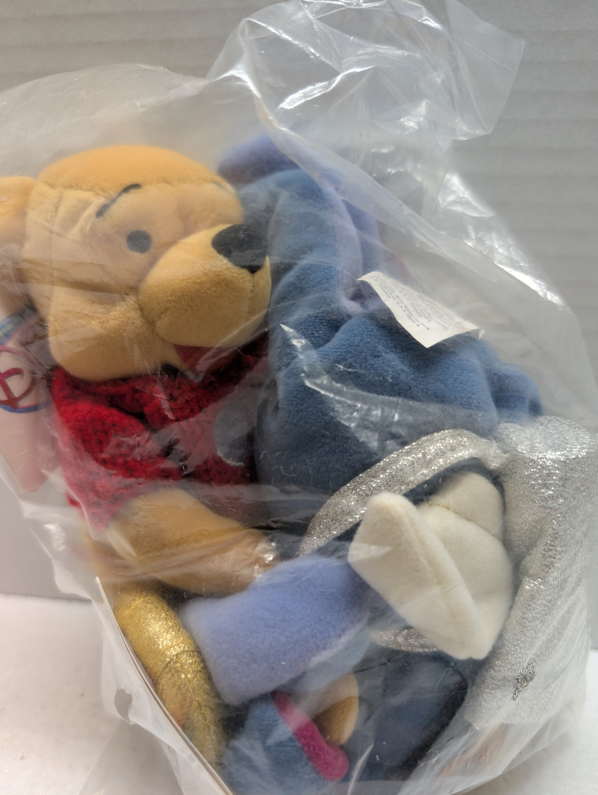 Disney Bean Bag Set Pooh with Red Sweater and Eeyore Cupid image 2