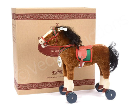 Steiff Mohair 1998 Club Horse on Wheels 1929 Replica 402146 image 0