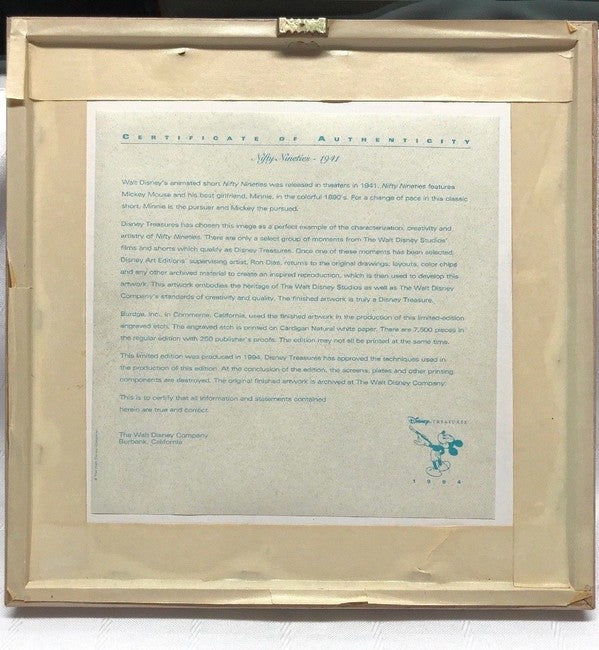 Disney Treasures Serigraph Nifty 90's 33584 image 3