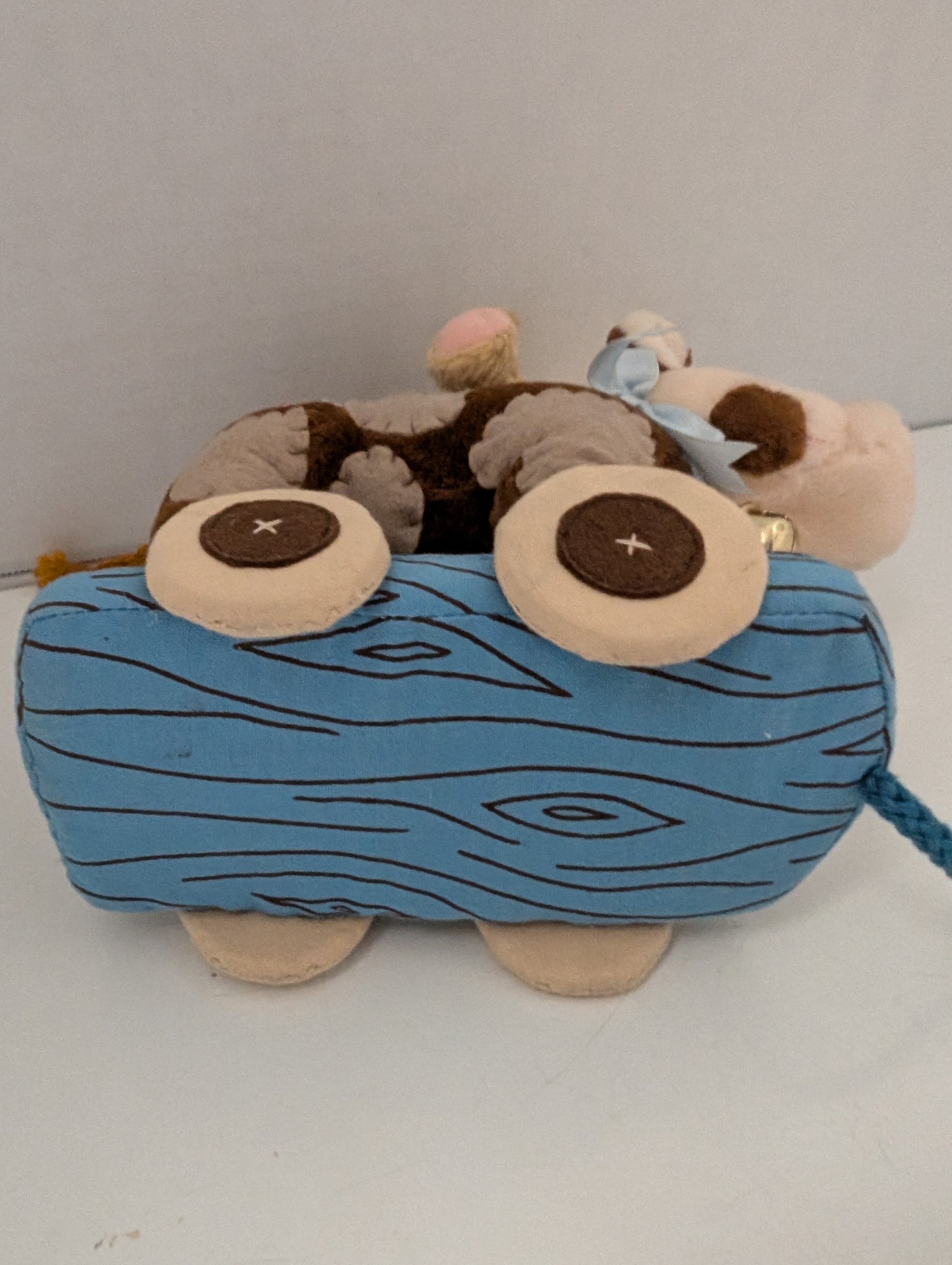Cherished Teddies Bear Antique Toy Cow plush pull a log 662259 image 1