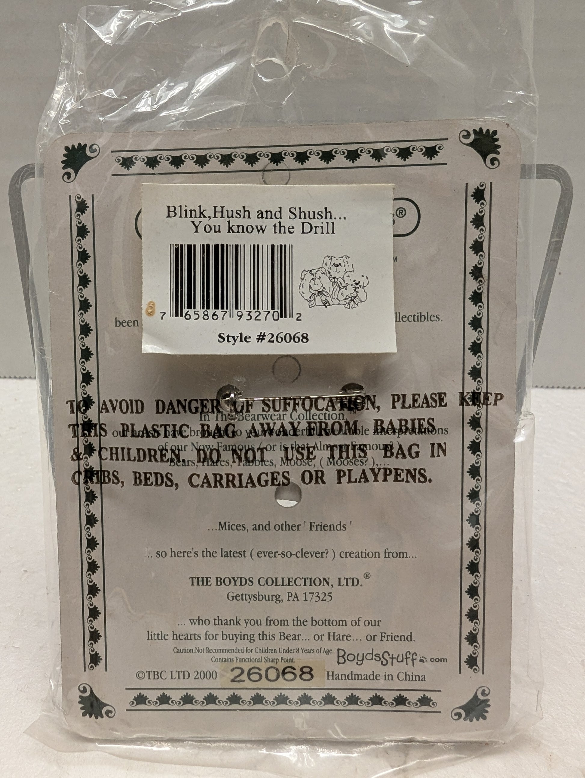 Boyds Pin Bearwear Pin Blink, Hush, and Shush  You know the Drill 26068 image 2