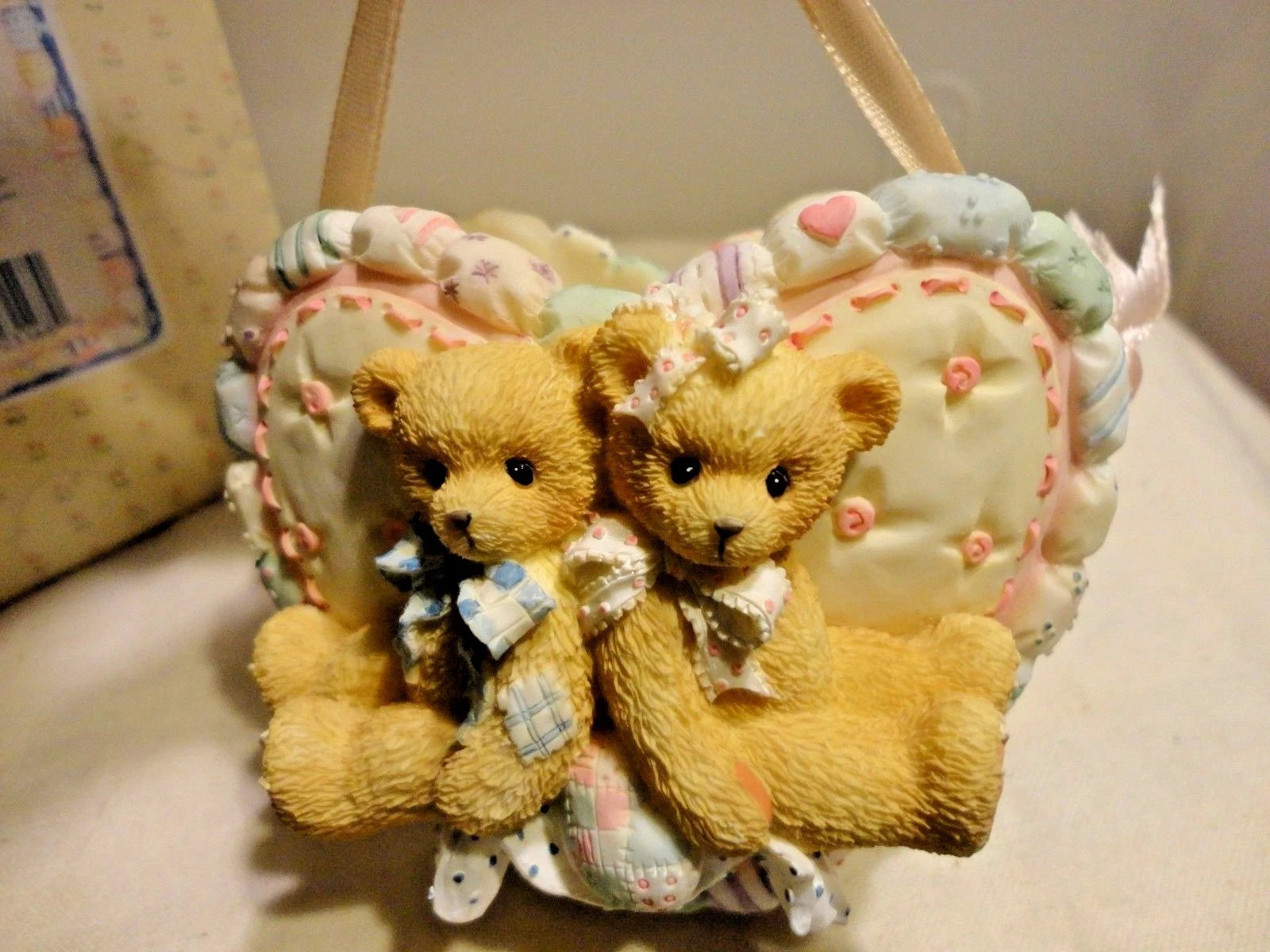 Cherished Teddies "Boy and Girl Bears Heart Basket" 203246C image 0