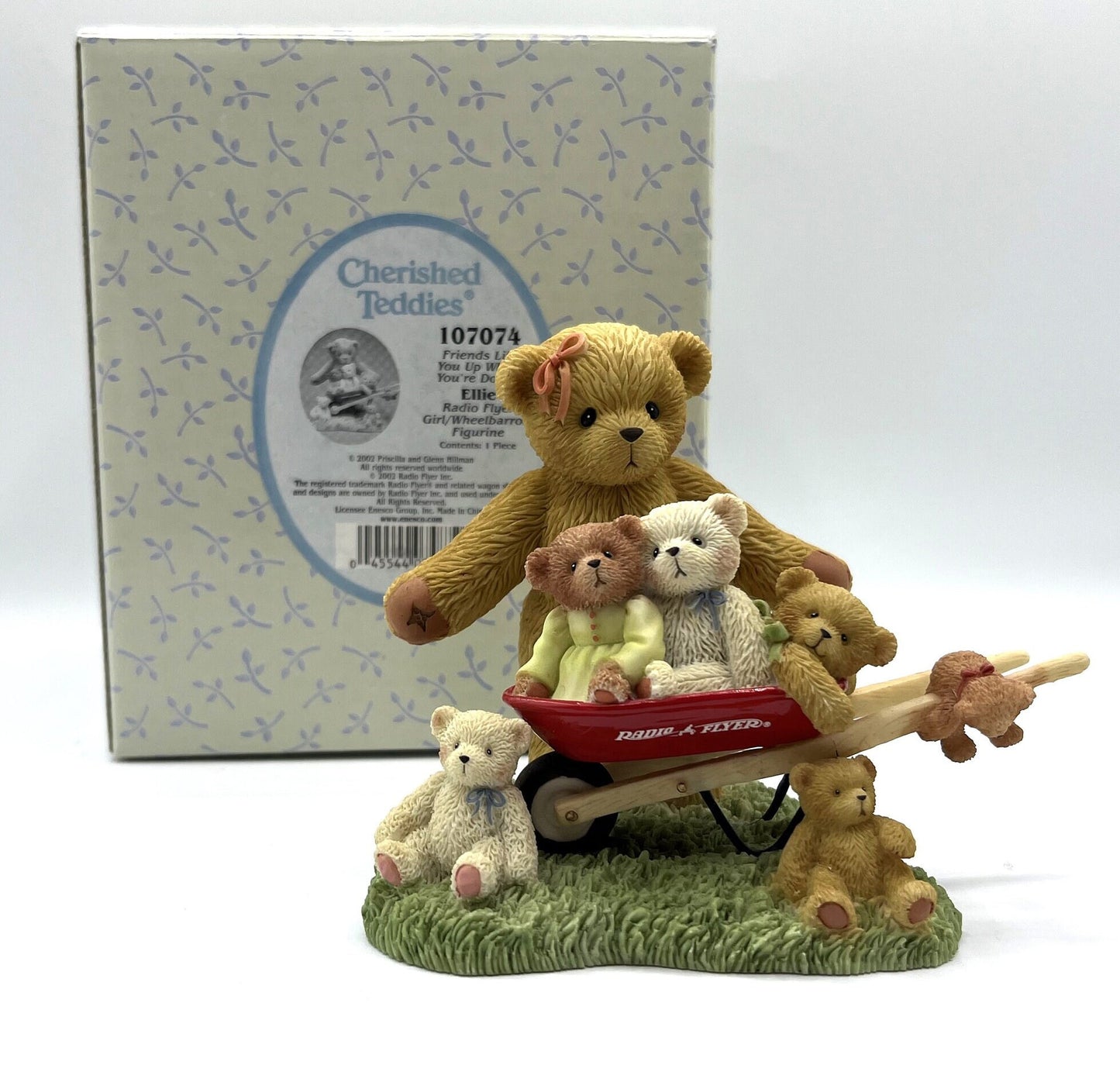 Cherished Teddies Figurine Ellie with Radio Flyer Wheelbarrow 107074 image 2