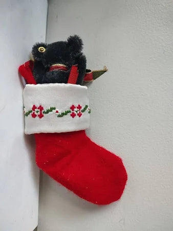 Steiff Christmas Ornament Coal in Stocking  10cm 650833 image 1