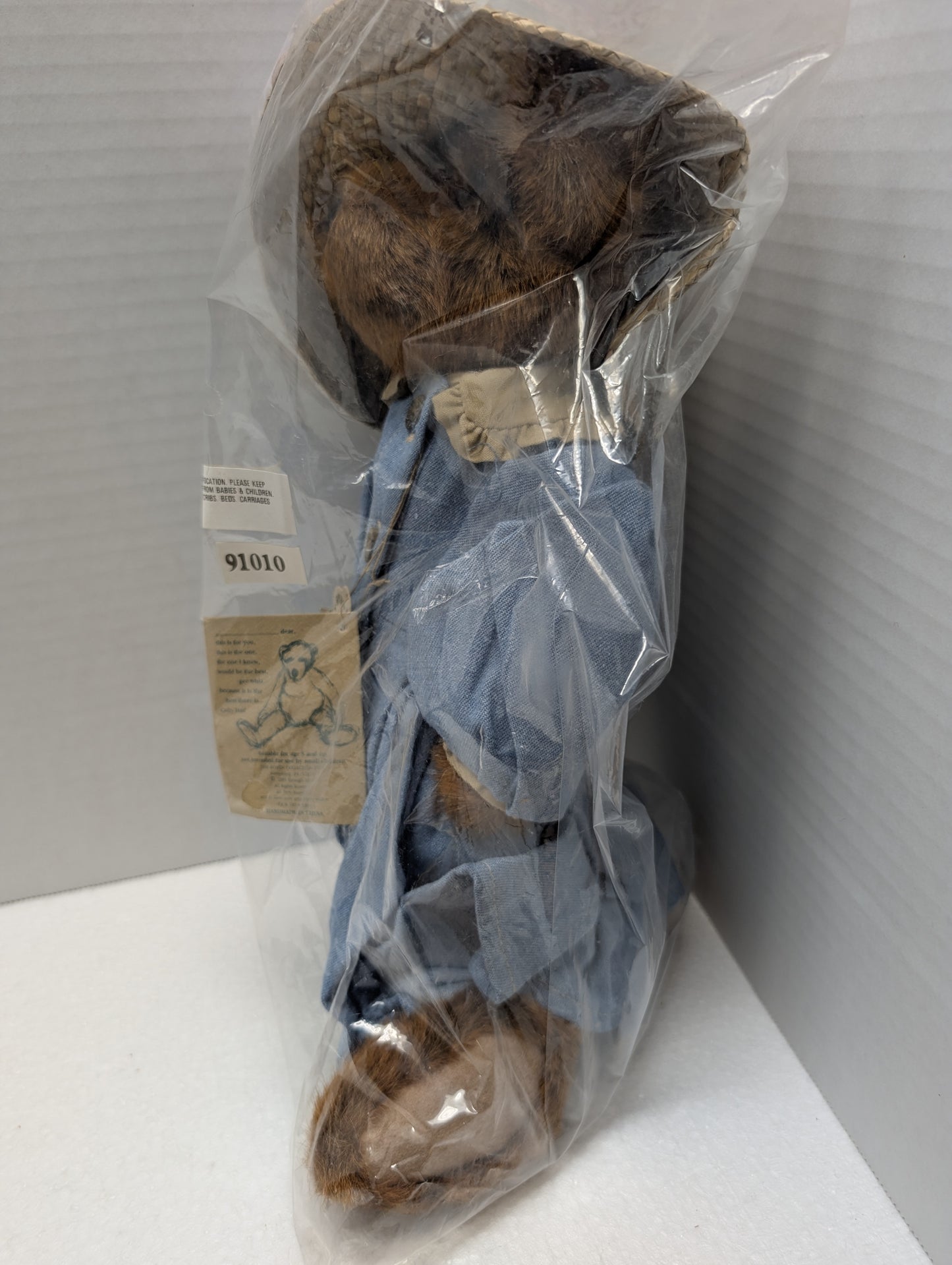 Boyds Bear Plush  Augusta 14" w Straw  Hat  91010 image 2