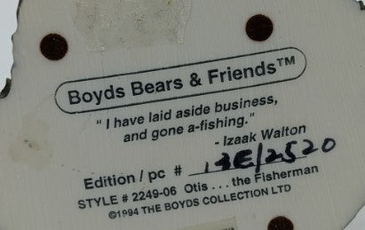 Boyds Bear Resin Otis the Fisherman 22496  Fishing image 2