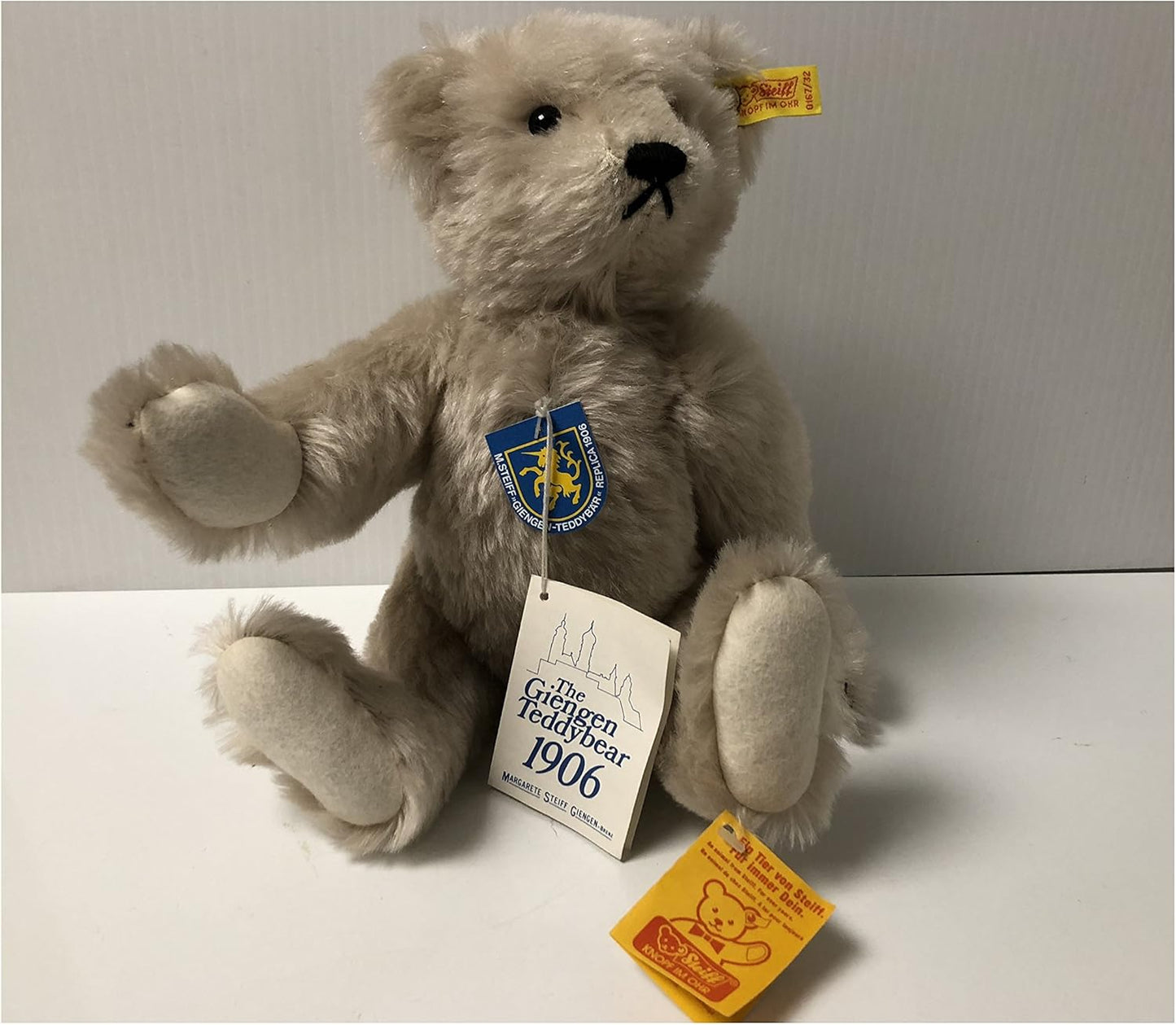 Steiff Mohair 1906 Replica Gray Giengen Teddybear 0167/32 image 1