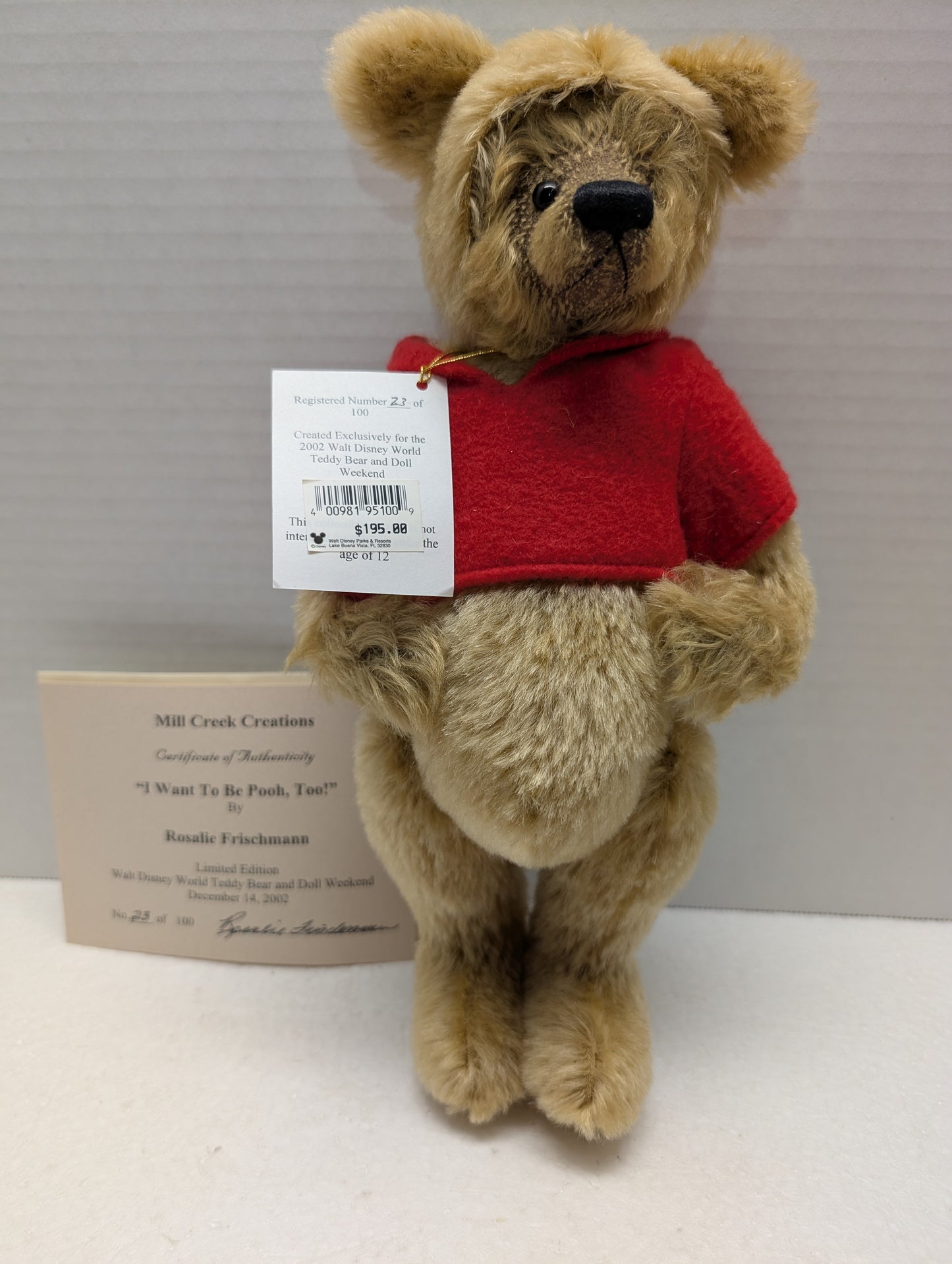 Mill Creek Creations I Want to Be Pooh, Too! Ltd Ed 100 Mohair 12 image 1
