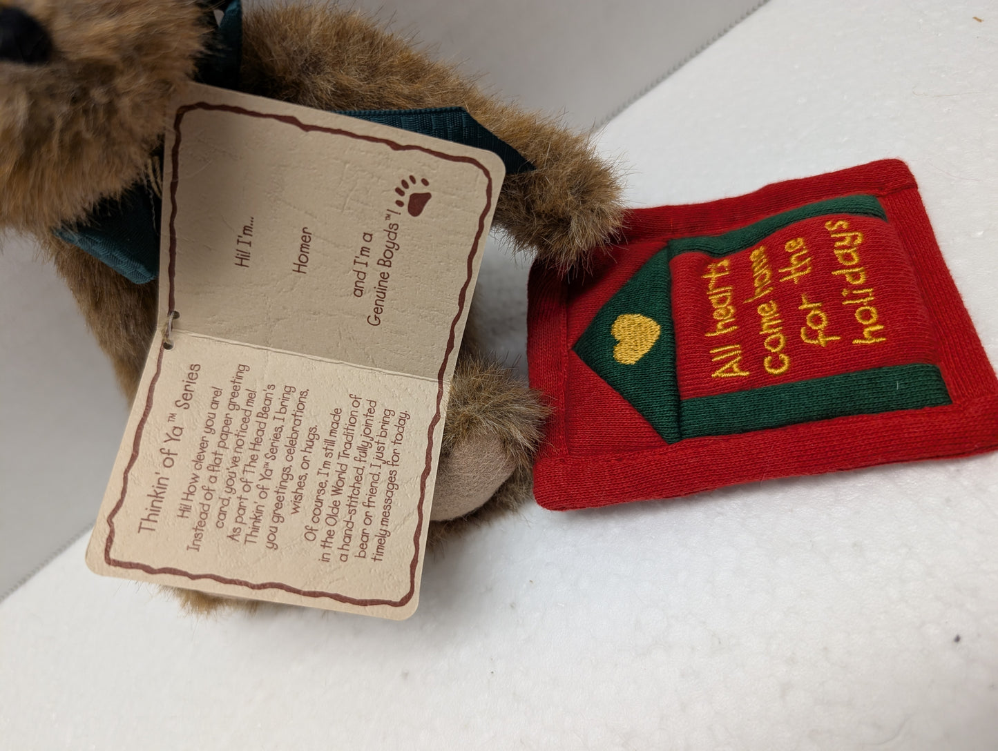 Boyds Bear Plush Homer 7.5"  jointed with quilt 904363 image 3