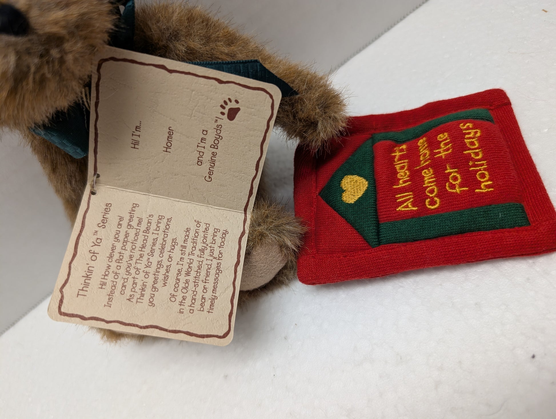 Boyds Bear Plush Homer 7.5"  jointed with quilt 904363 image 3