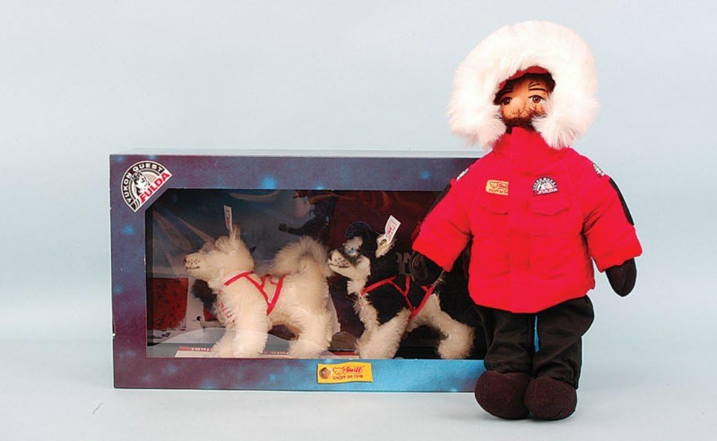 Steiff Mohair 1999 Limited Edition Husky Set & Musher 038624 image 0