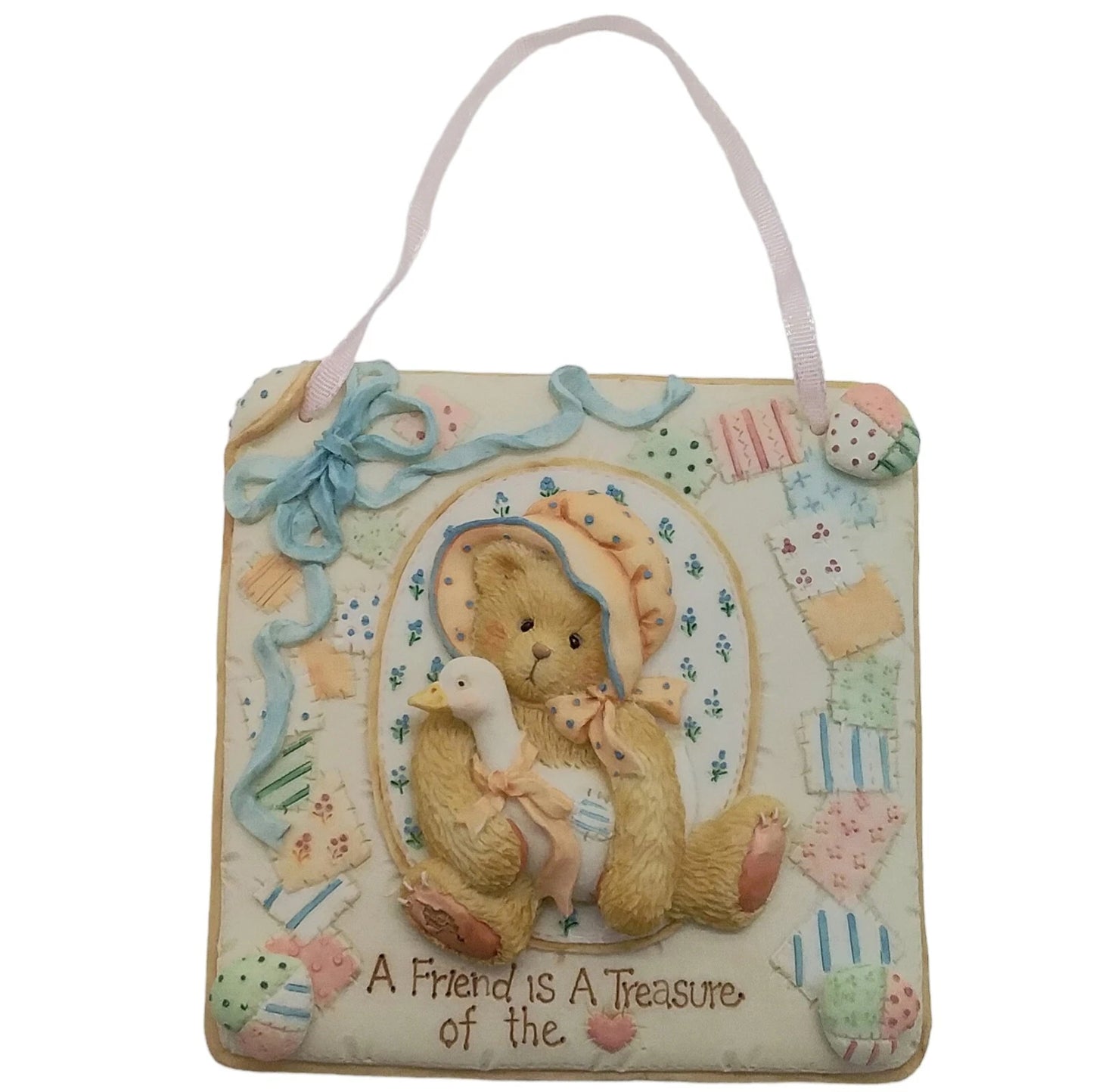 Cherished Teddies Quilt block ornament "Welcome" 627372 image 3