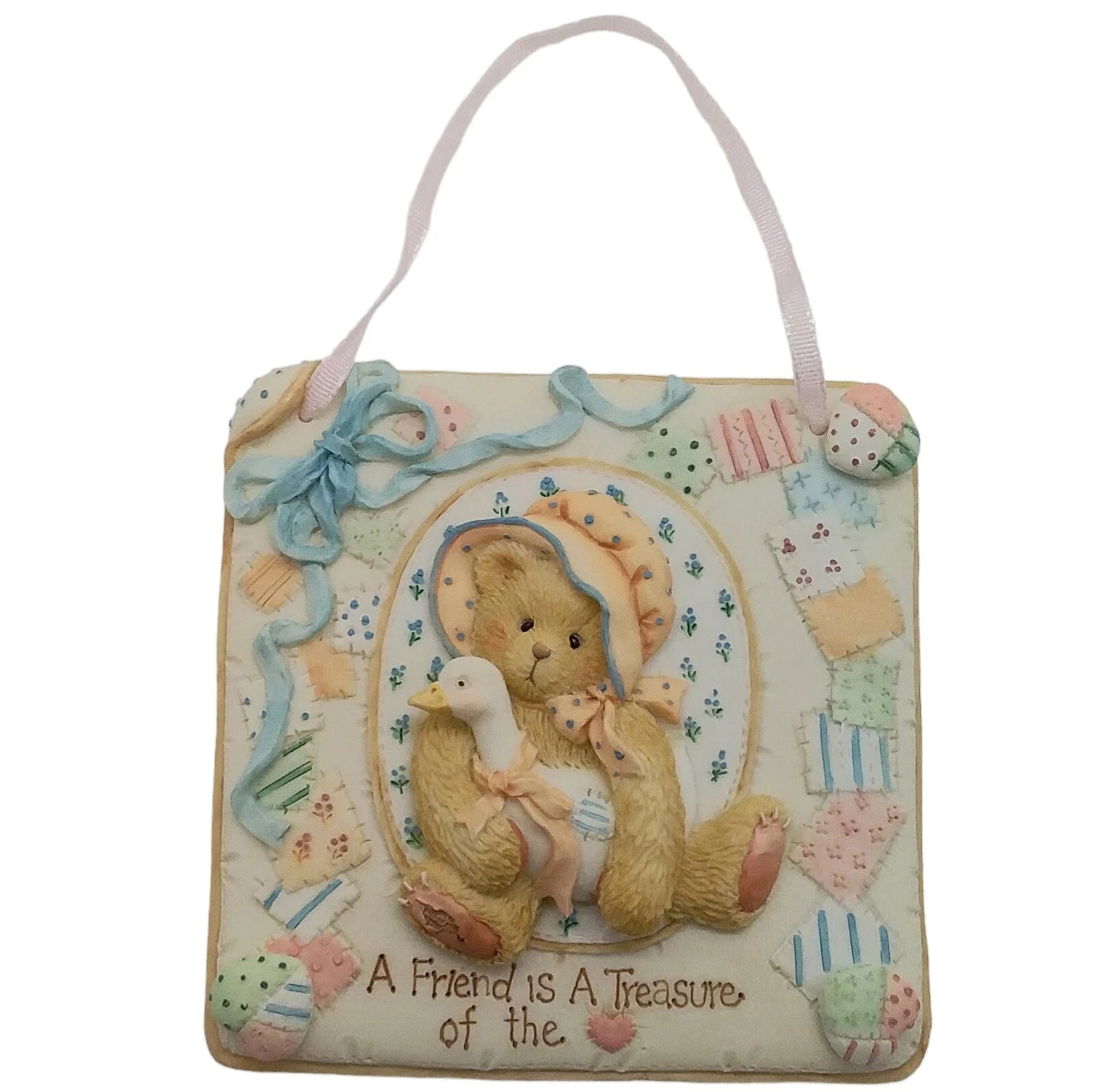 Cherished Teddies Quilt block ornament "Welcome" 627372 image 3