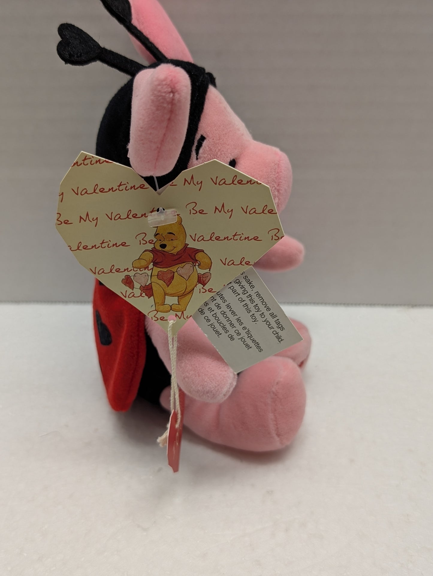 Disney Bean Bag Valentine's 2000 Piglet Lady Bug Love Bug image 1
