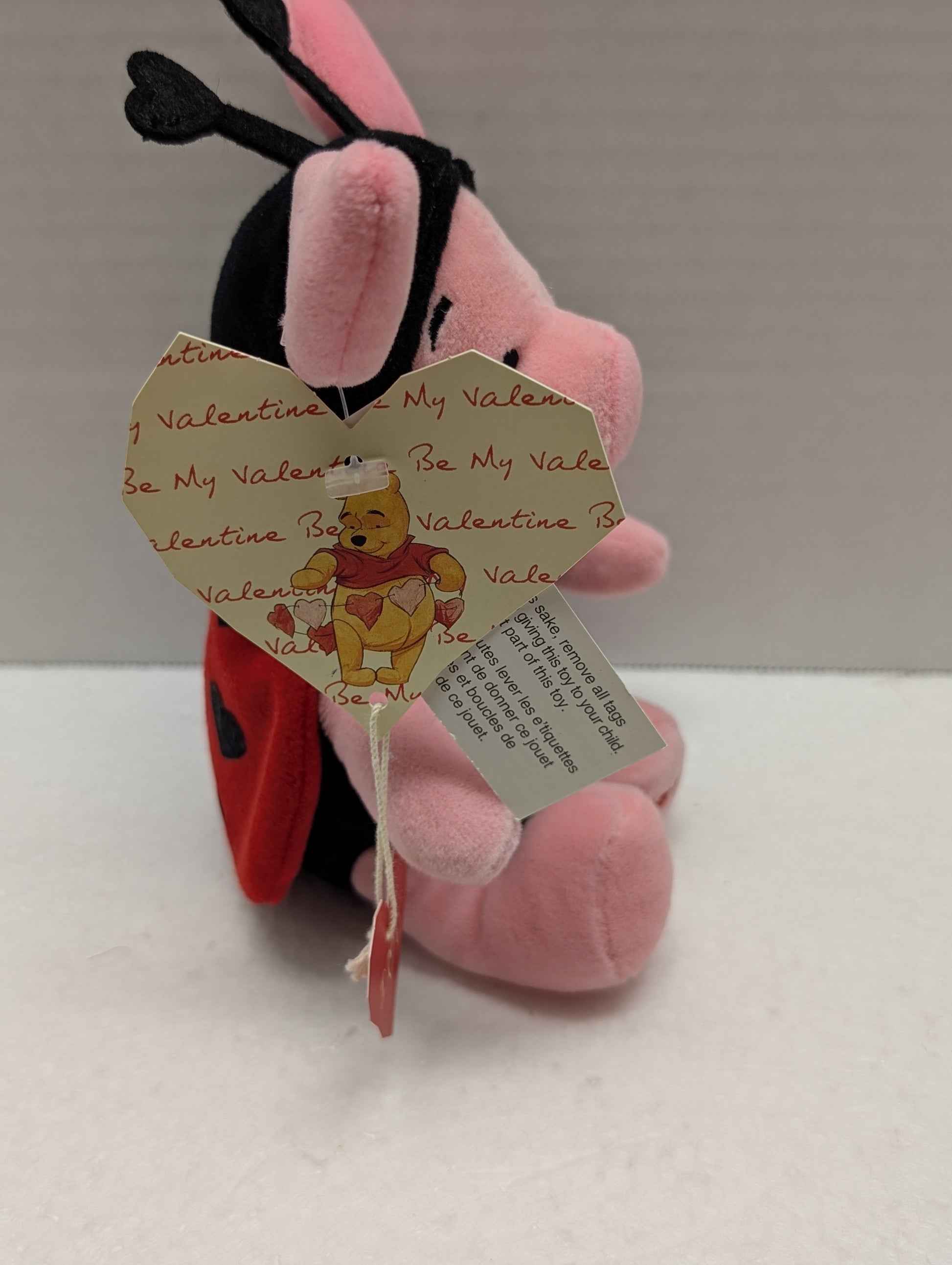 Disney Bean Bag Valentine's 2000 Piglet Lady Bug Love Bug image 1