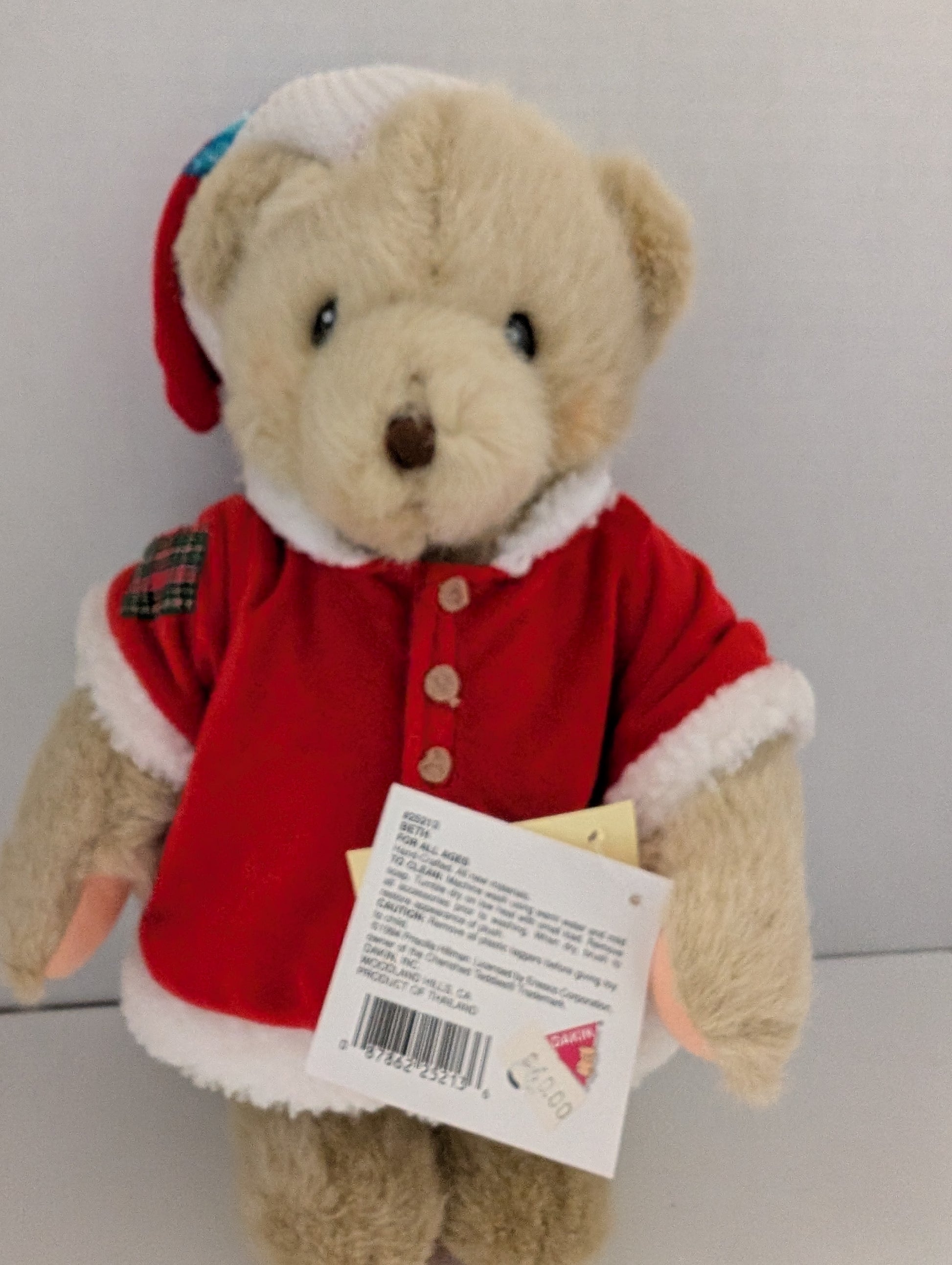 Cherished Teddies Bear Beth Santa Outfit w. Patches Dakin 14" image 2