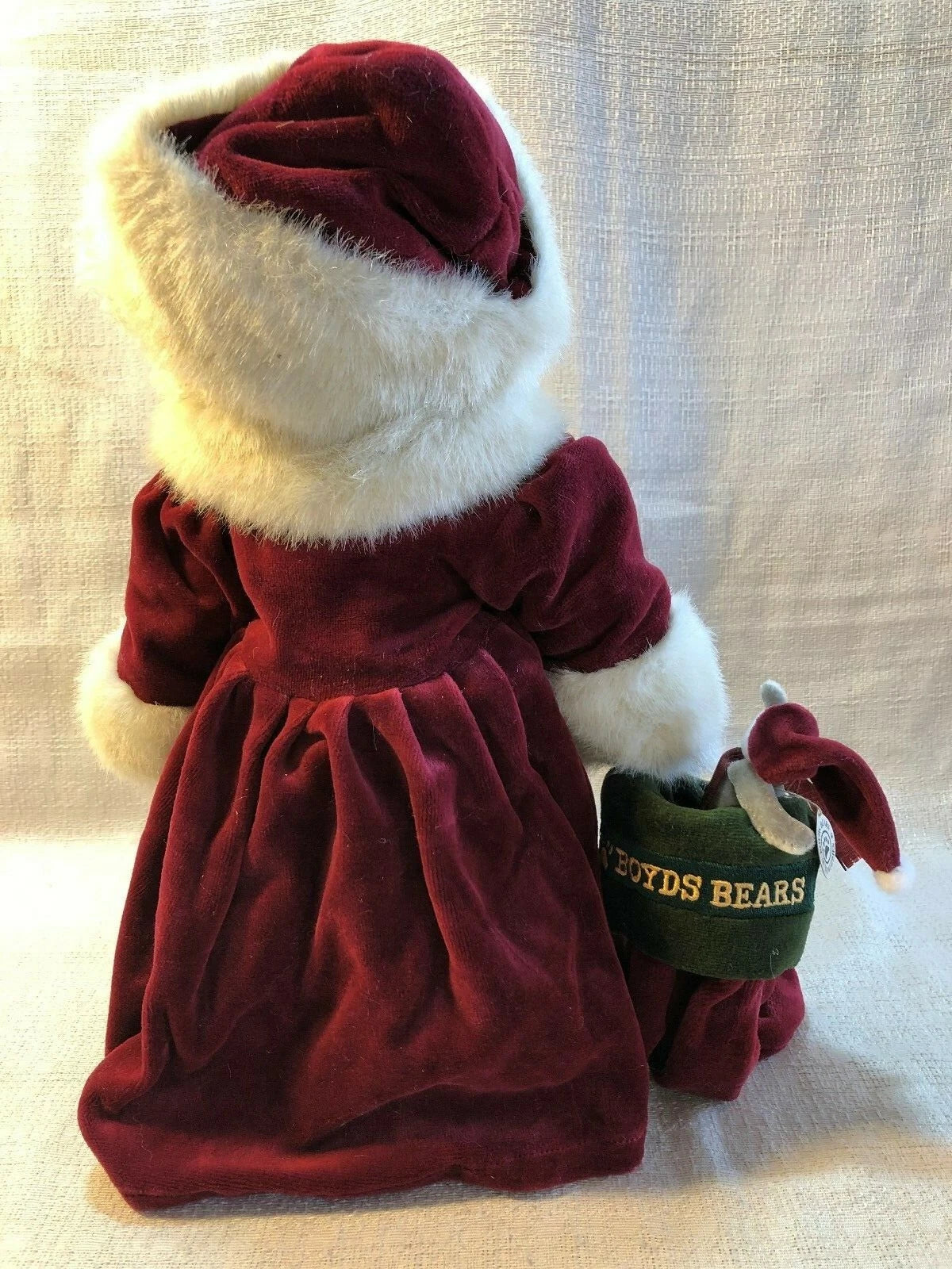 Boyds Mohair Tasha B Frostbeary 14" 900205  w. stocking and little bear image 5