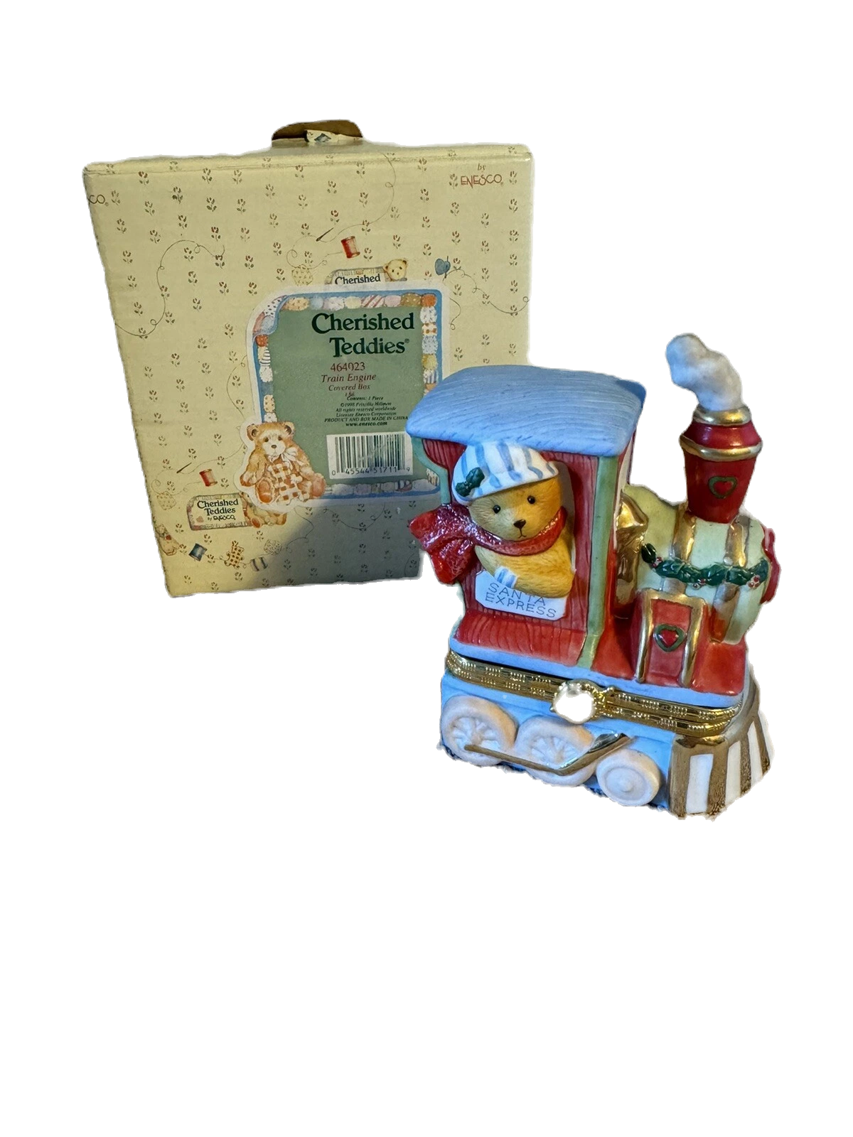 Cherished Teddies 1998 Santa Express Trinket Box image 1