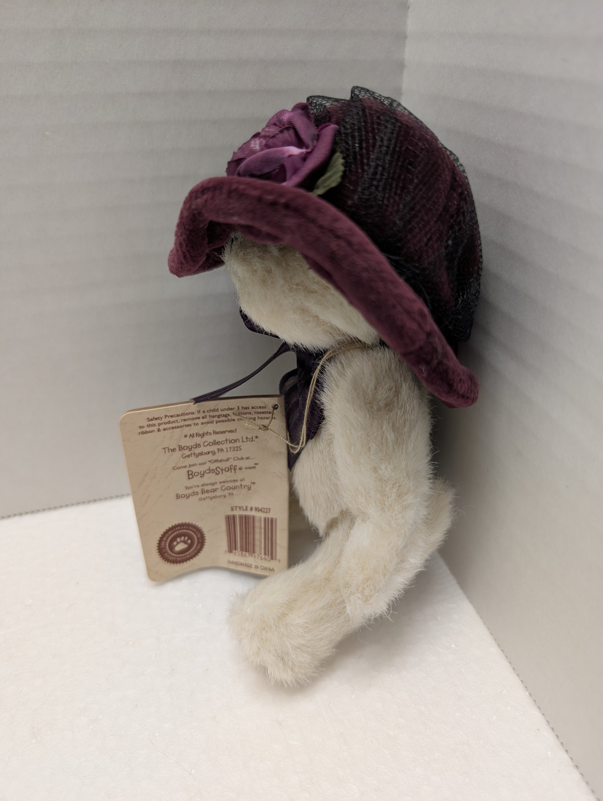 Boyds  Bear Plush Margo De Bearvoire- purple hat  904227 image 1