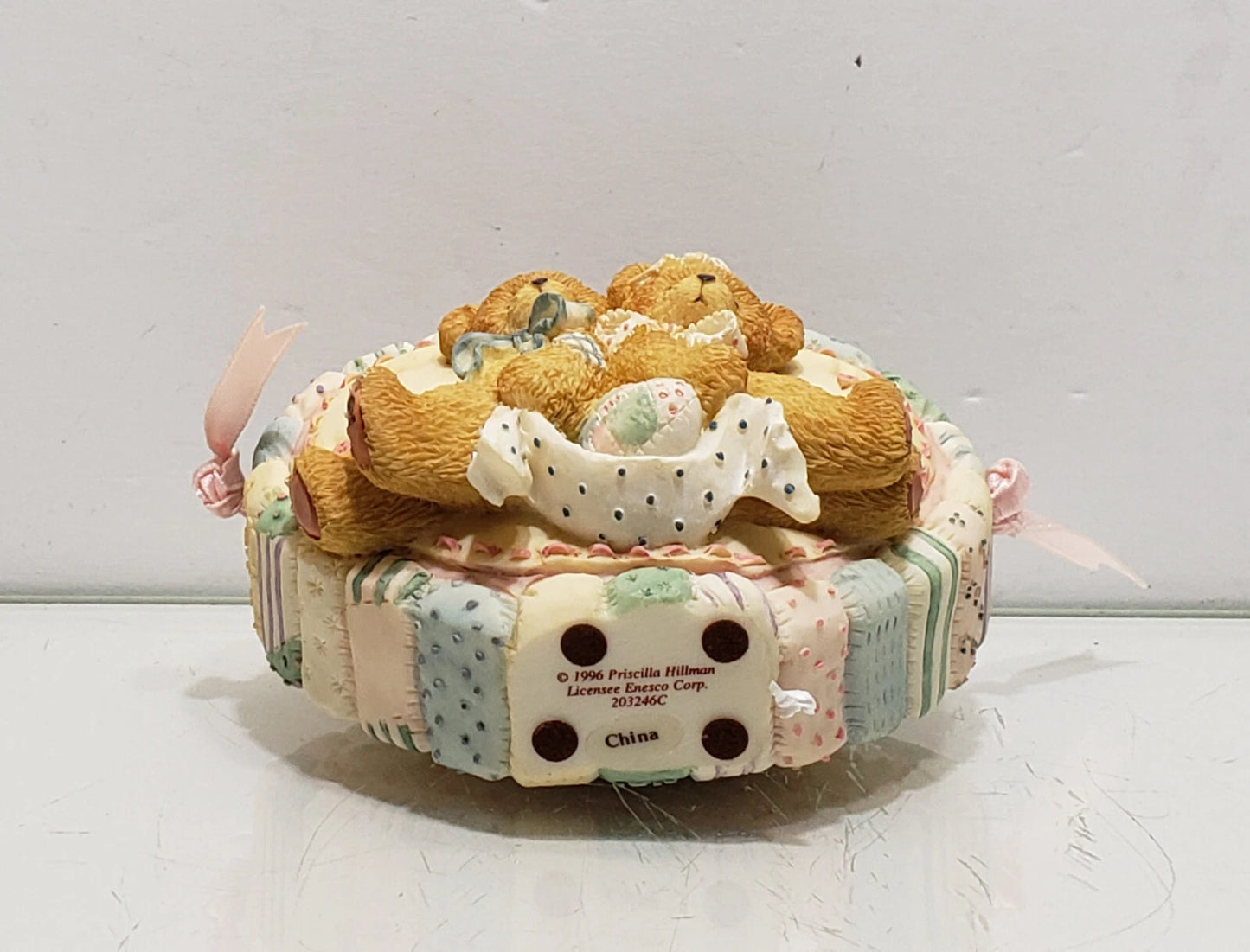 Cherished Teddies "Boy and Girl Bears Heart Basket" 203246C image 5