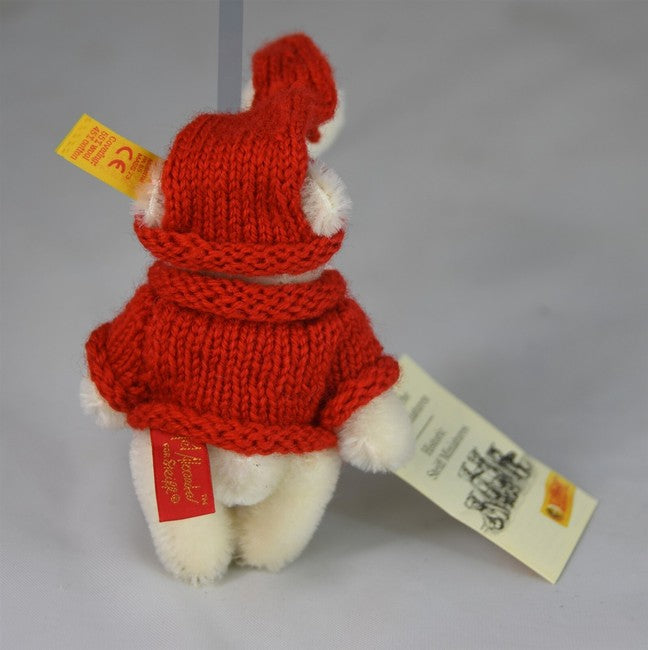 Steiff Tinsel 1994 Sweater Bear w. Hat Ornament Red  Box image 2