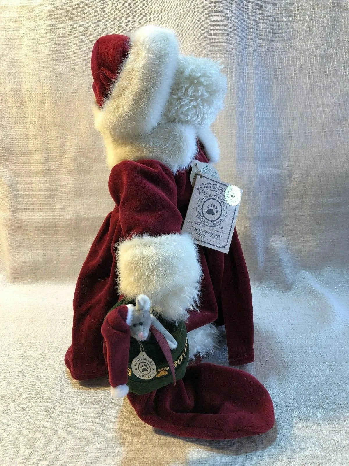 Boyds Mohair Tasha B Frostbeary 14" 900205  w. stocking and little bear image 10