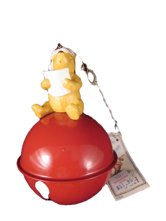 Walt Disney Winnie the Pooh Ornament, Large Red Bell Ornament image 0