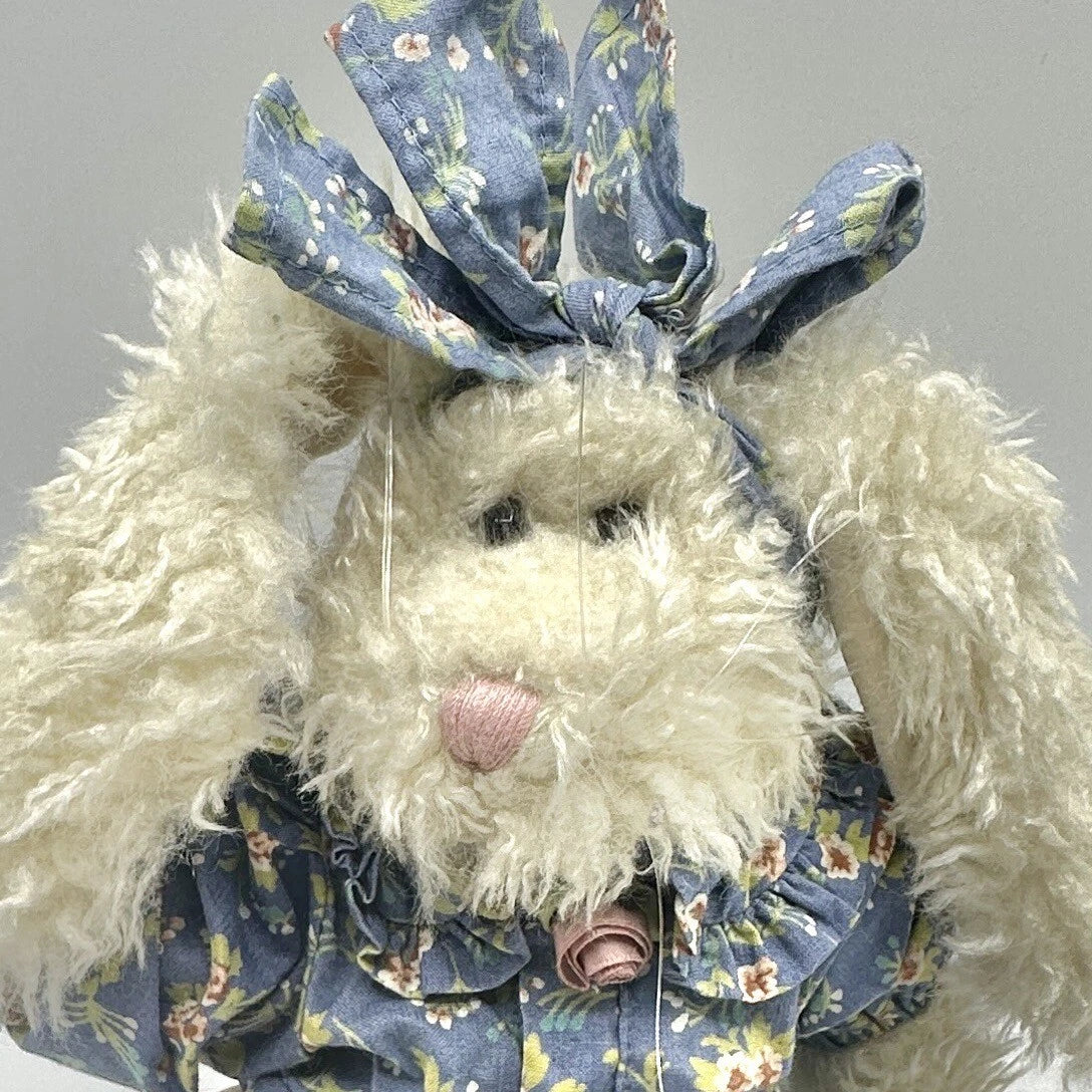 Boyds Hare Anastasia in Blue Floral Romper and Bow 12" 912081 image 2