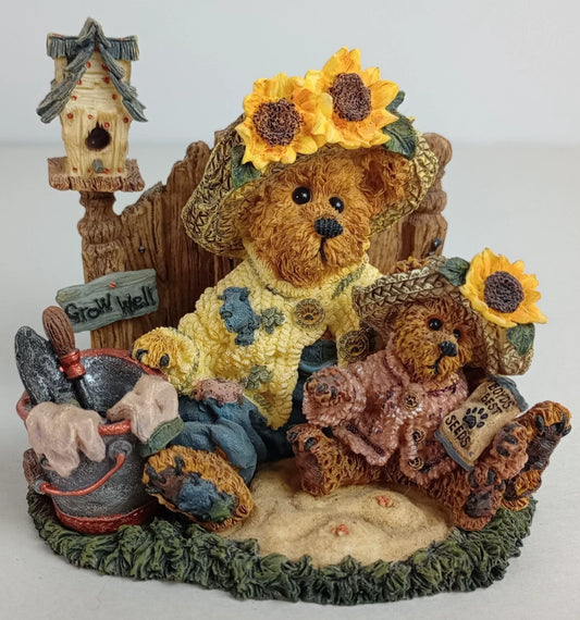 Boyds Bear Resin Sunny & Sally Berriweather Plant w. Hope 1999-41 image 0