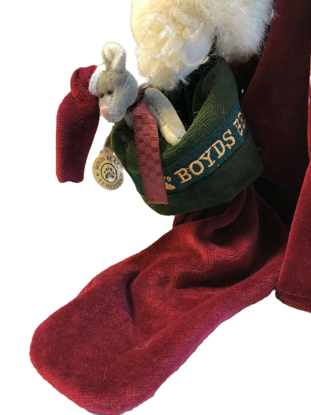 Boyds Mohair Tasha B Frostbeary 14" 900205  w. stocking and little bear image 4